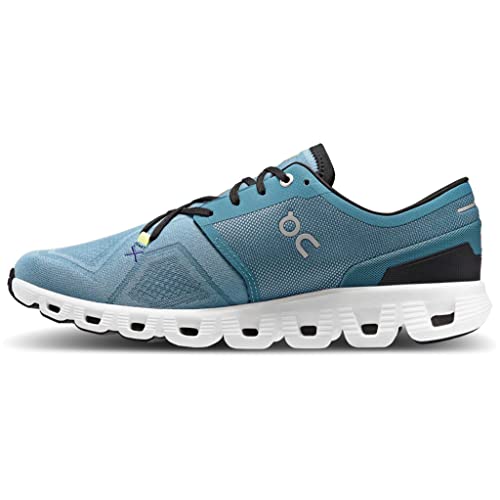 ON Mens Cloud X 3 Textile Synthetic Pewter White Trainers 7.5 US