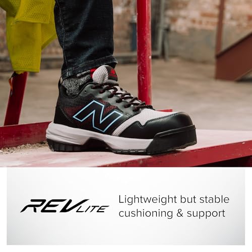 Men's New Balance Quikshift Composite Toe Industrial Work Shoes in Black/Blue/Red alternate view 5