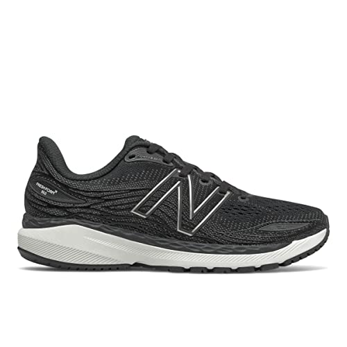 New Balance Women's Fresh Foam X 860 V12 Running Shoe, Black/White, 10.5 M