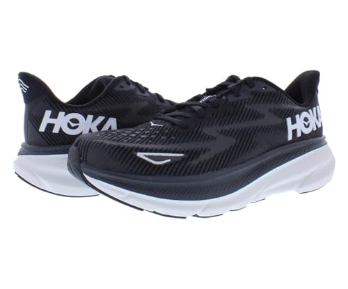 HOKA ONE ONE Clifton 9 Womens Shoes Size 10, Color: Black/White - alternate view 3