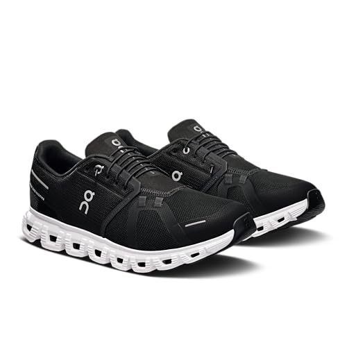 On Men's Cloud 6 Sneakers, Black | White, 8 Medium US