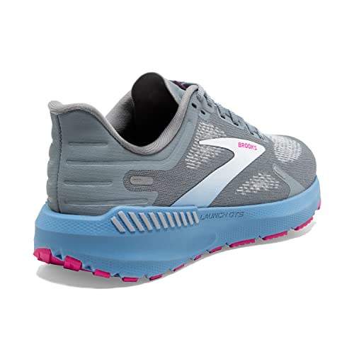 Brooks Women’s Launch GTS 9 Supportive Running Shoe - Grey/Blue/Pink - 12 Medium