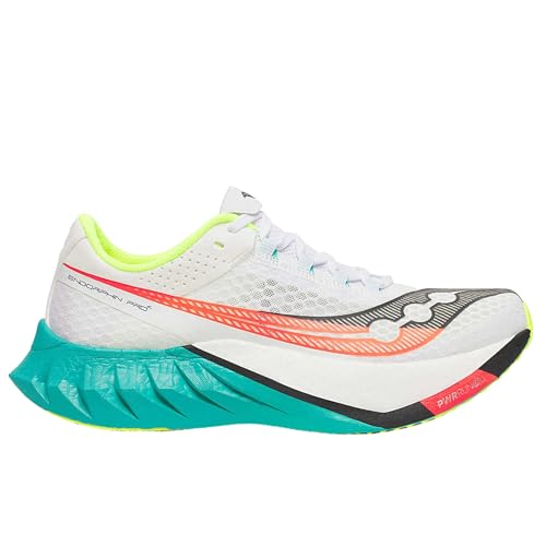 Saucony Men's Endorphin Pro 4 Sneaker, White/Mutant, 10