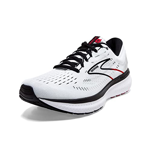 Brooks Men's Glycerin 19 Neutral Running Shoe - White/Black/Red - 15