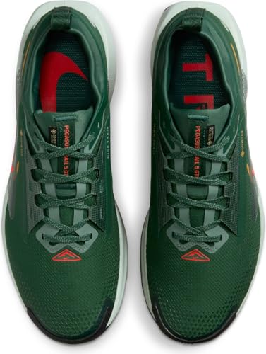 Nike Pegasus Trail 5 Gore-TEX Men's Waterproof Running Shoes (Fir/Clay Green/Desert Ochre/Bright Crimson) Size 10.5