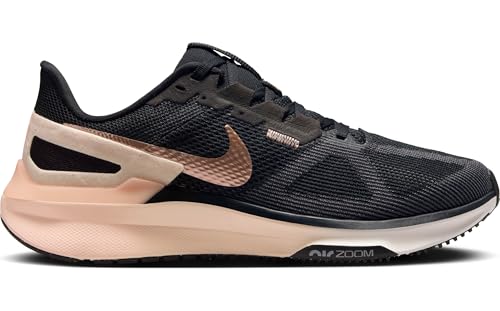 Nike Structure 25 Women's Road Running Shoes (DJ7884-008, Black/Crimson Tint) Size 6.5