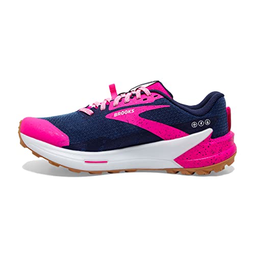Brooks Women's Catamount 2 Trail Running Shoe - Peacoat/Pink/Biscuit - 9 Medium
