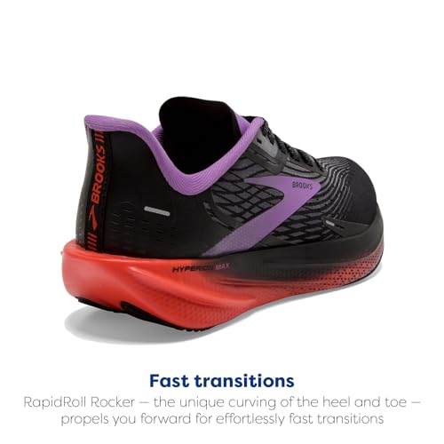 Brooks Women’s Hyperion Max Neutral Running Shoe - Black/Fiesta/Bellflower - 9 Medium