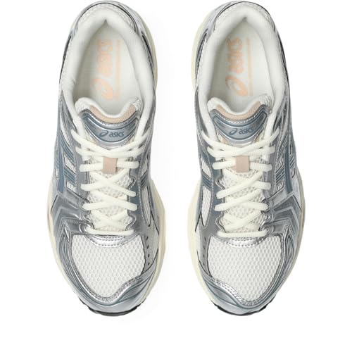ASICS Gel-Kayano 14 Unisex Sneakers, Cream/Ironclad, 10 US Women/8.5 US Men