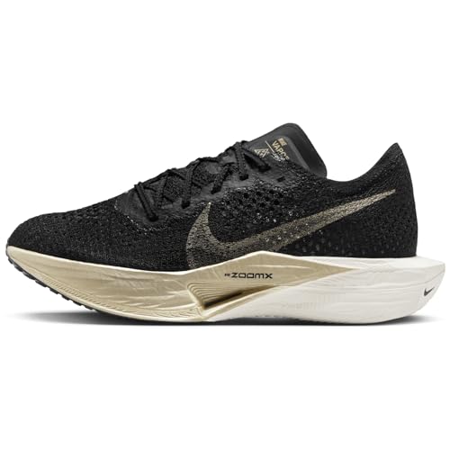 Nike Vaporfly 3 Women's Road Racing Shoes (DV4130-002, Black/Black/Oatmeal/Metallic Gold Grain) Size 9.5