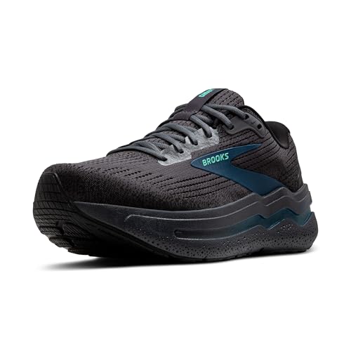 Brooks Men’s Ghost Max 2 Neutral Running & Walking Shoe - Ebony/Cockatoo/Blue Sapphire - 10 Medium