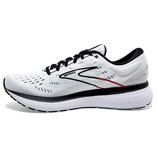 Brooks Men's Glycerin 19 Neutral Running Shoe - White/Black/Red - 15