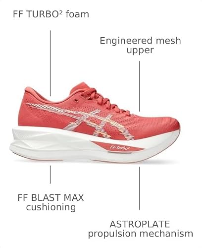 ASICS Women's SONICBLAST Running Shoes, 8, Dark Pink Clay/White