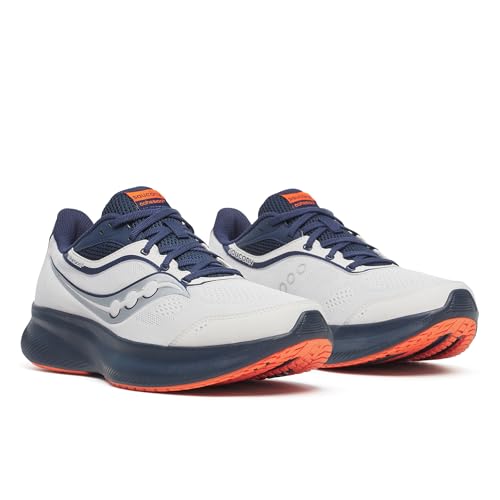 Saucony Men's Cohesion 18 Sneaker, Fog/Navy, 12