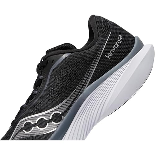 Saucony Men's Kinvara 15 Sneaker, Black/White, 11.5