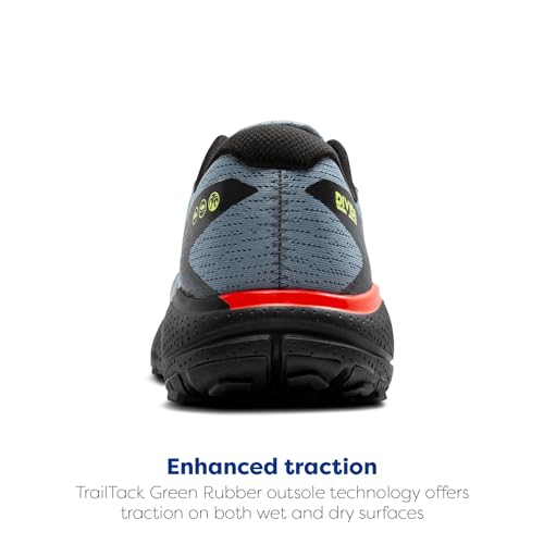 Brooks Men’s Divide 5 Trail Running Shoe - Citadel/Ebony/Lime - 10 Medium