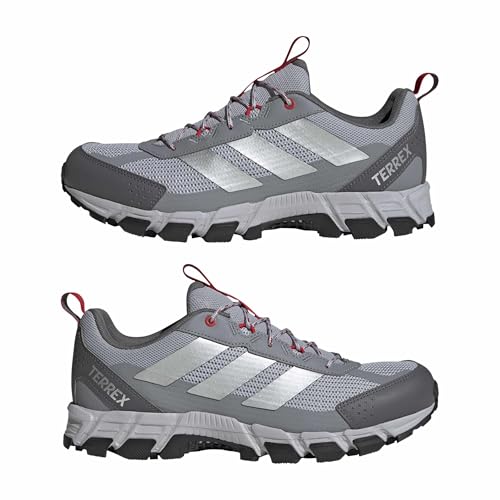 adidas Men's Terrex Rockadia Trail Running, HaloSilverSilverMetallicBetterScarlet, 11