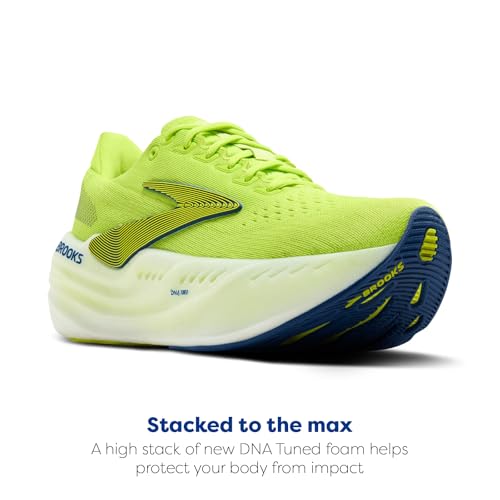 Brooks Men’s Glycerin Max Neutral Running & Walking Shoe - Lime/Navy Peony/White - 11.5 Medium