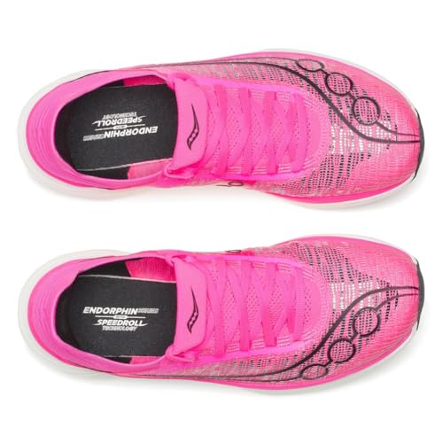 Saucony Unisex Endorphin Elite 2 Running Shoe, Shock/Black, 6.5