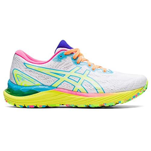 ASICS Women's Gel-Cumulus 23 Running Shoes, 7, White/Safety Yellow