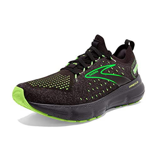 Brooks Men’s Glycerin StealthFit 20 Neutral Running Shoe - Black/Pearl/Green Gecko - 7.5 Medium