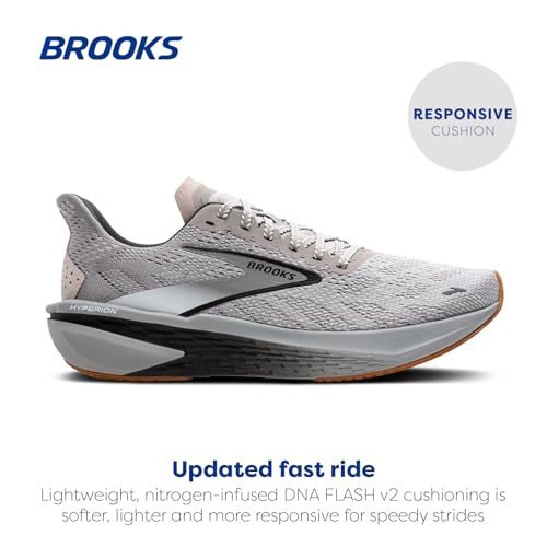 Brooks Men’s Hyperion 2 Neutral Running Shoe - Alloy/Bright White/Black - 8 Medium