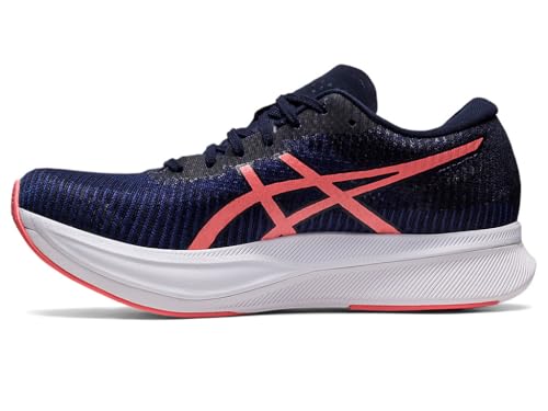 ASICS Women's Magic Speed 2 Running Shoes, 6.5, Indigo Blue/Papaya