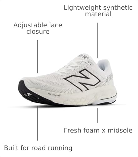 New Balance Men's Fresh Foam X 860 V14 Running Shoe, White/Black/Sea Salt, 15 XW