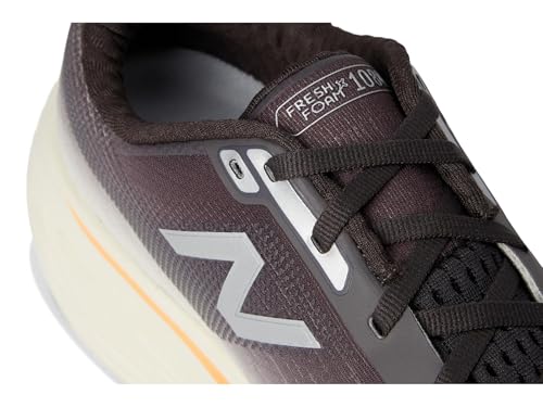 New Balance Men's Fresh Foam X 1080 V14 Running Shoe, Black Cement/Angora/Hot Mango, 12.5 W