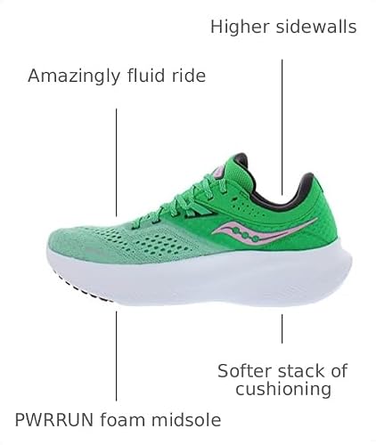 Saucony Ride 16 Womens Shoes Size 6.5, Color: Sprig/Peony