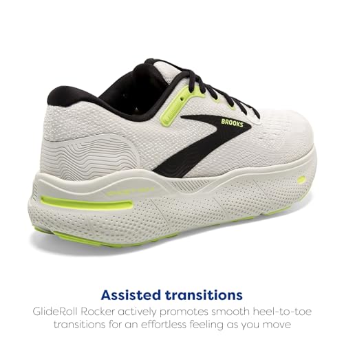 Brooks Men’s Ghost Max Cushion Neutral Running & Walking Shoe - Grey/Black/Sharp Green - 11.5 Medium