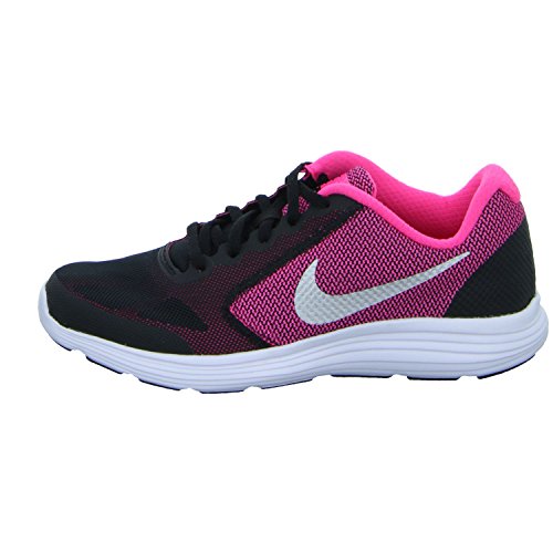 NIKE Girls' Revolution 3 Running Shoe (GS), Black/Metallic Silver/Hyper Pink/White, 6.5 M US Big Kid