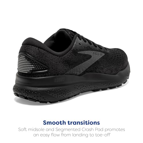 Brooks Men’s Ghost 16 Neutral Running Shoe - Black/Black/Ebony - 14 Medium