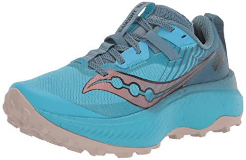 Saucony Women's Endorphin Edge Trail Running Shoe, Ocean/Loam, 9 Medium