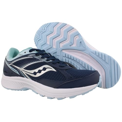 Saucony Women's Cohesion 14 Road Running Shoe, Navy/Sky, 10