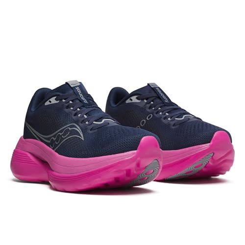 Saucony Women's Endorphin Trainer Sneaker, Navy/Fucshia, 8