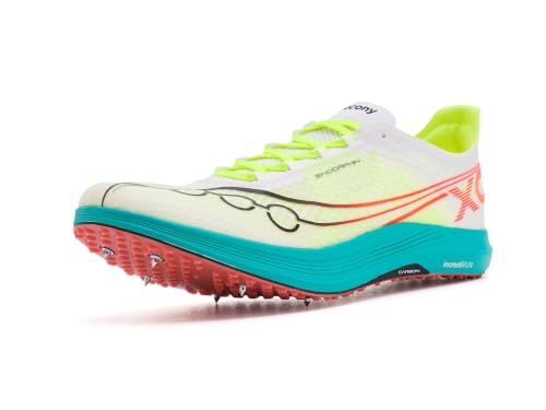 Saucony Unisex Endorphin XC Sneaker, White/Mutant, 8.5