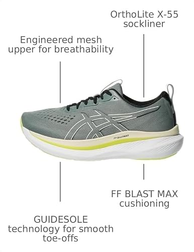 ASICS Men's GLIDERIDE MAX Running Shoes, 11, Monument Blue/Vanilla