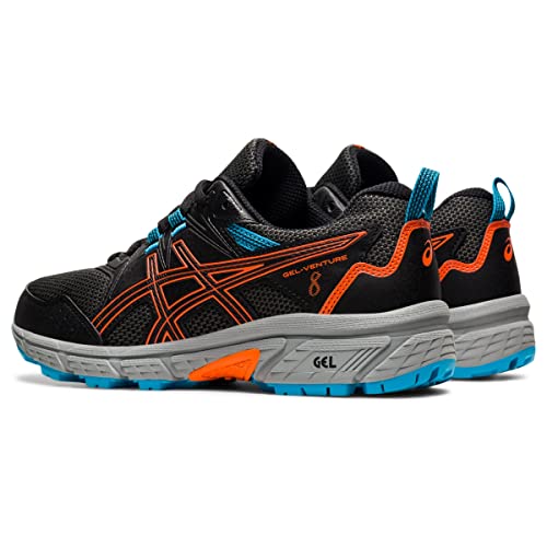 ASICS Kid's Gel-Venture 8 Grade School Running Shoes, 4.5, Black/Marigold Orange