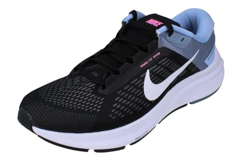 Nike Air Zoom Structure 24 Men's Running Shoes, Men's Sneaker, Black White Ashen Slate Cobalt Bliss, 11.5 US
