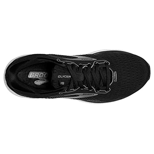 Brooks Mens Glycerin 18 Running Shoe - Black/Pewter/White - D - 8.5