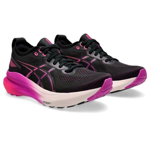 ASICS Women's Gel-Kayano 31 Running Shoes, 5, Black/Bold Magenta