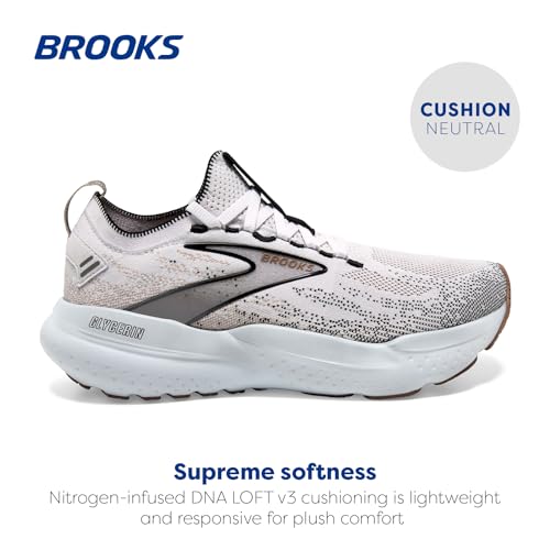 Brooks Women’s Glycerin Stealthfit 21 Neutral Running Shoe - White/Grey/Black - 11.5 Medium