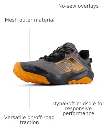 Men's New Balance DynaSoft Nitrel v6 Trail Shoes in Castlerock/Phantom/Sizzle alternate view 7