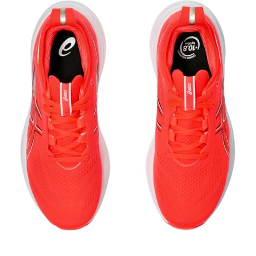 ASICS Women's Gel-Nimbus 26 Running Shoe, 13, Sunrise RED/Pure Silver