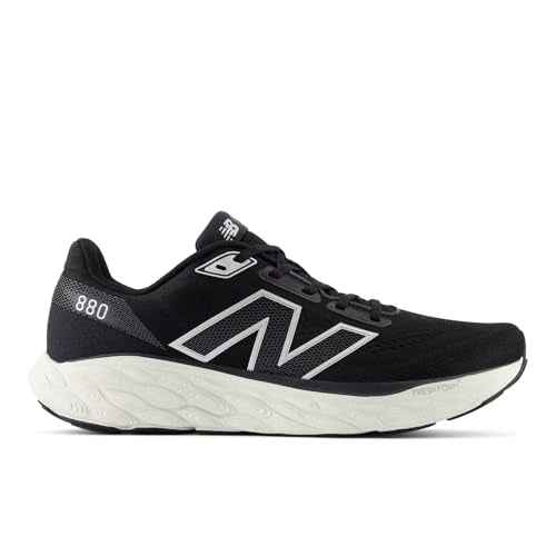New Balance Men's Fresh Foam X 880 V14 Running Shoe, Black/Sea Salt/Silver Metallic, 7.5 M