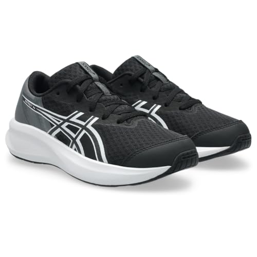 ASICS Kid's Patriot 14 GS Running Shoes, 7, Black/White