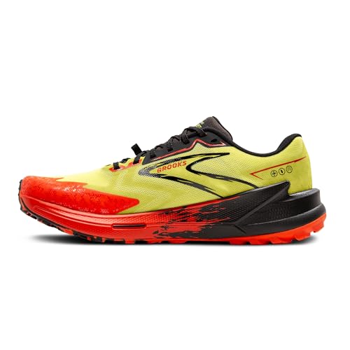 Brooks Men's Catamount 3 Trail Running Shoe - Acid Lime/Cherry Tomato/Black - 9 Medium