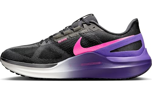 Nike Men's Structure 25 Road Running Shoes, Black Laser Fuchsia Anthracite, 10 US