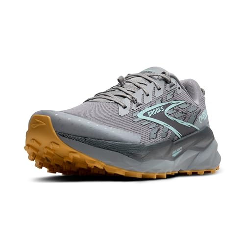 Brooks Men’s Cascadia 19 Mountain Trail Running Shoe - Alloy/Ebony/Orange - 10.5 Wide